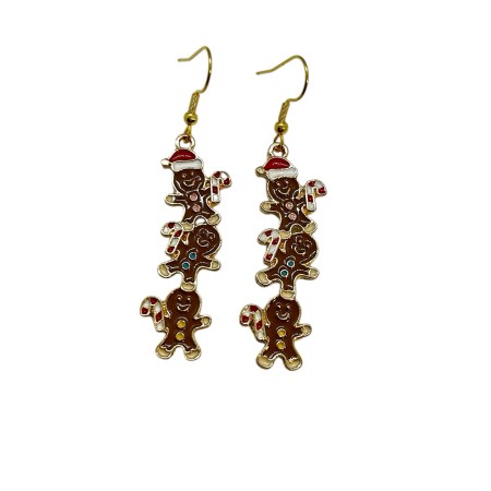 earrings steel gold hook gingerbead metallic9
